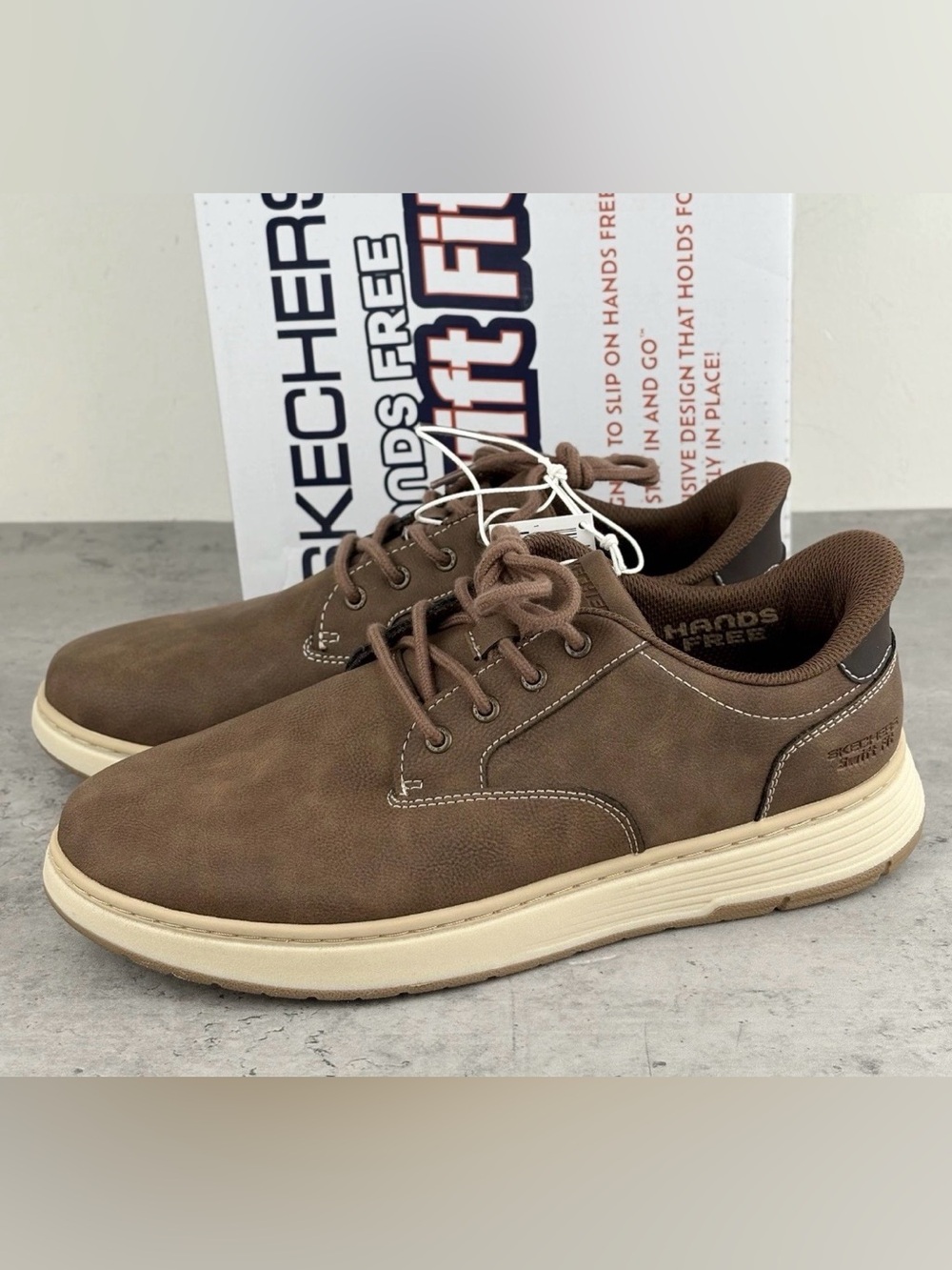 Skechers Men's Swift Fit Casual Shoes Hands Free Relaxed Fit Memory Foam